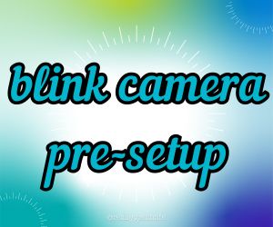 blink camera pre setup